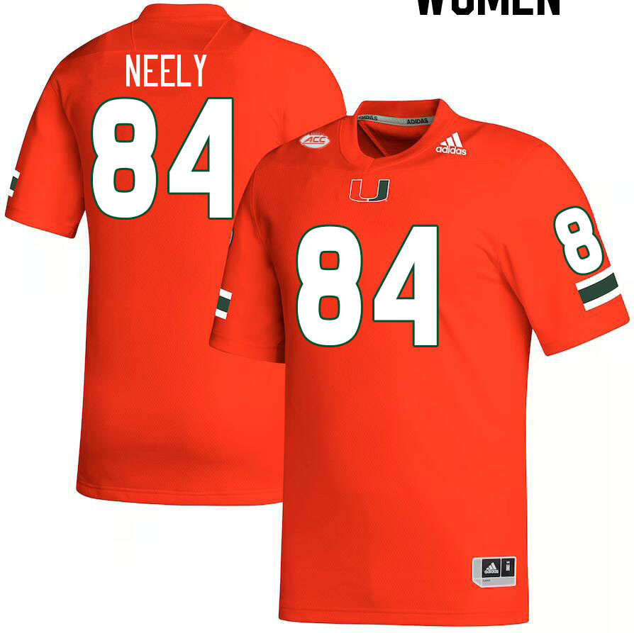 Women #84 Josh Neely Miami Hurricanes College Football Jerseys Stitched-Orange